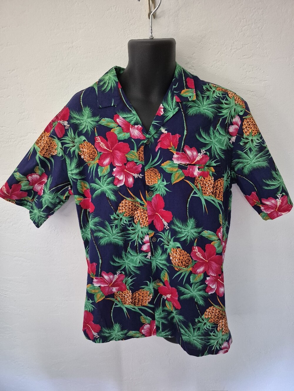 Royal Creations Pineapple Print Hawaiian Shirt  L